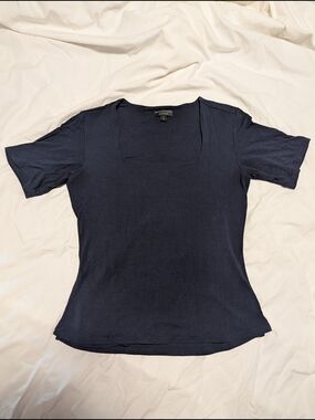 Sophiegrace Navy Scoop Neck Short Sleeve Tee